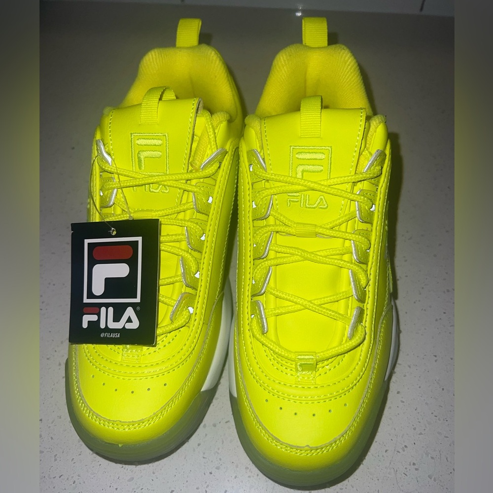 Fila Women's Neon Yellow Athletic Sneakers